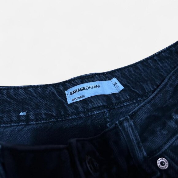 Garage Black high-waisted straight-leg denim jeans - Picture 2 of 4